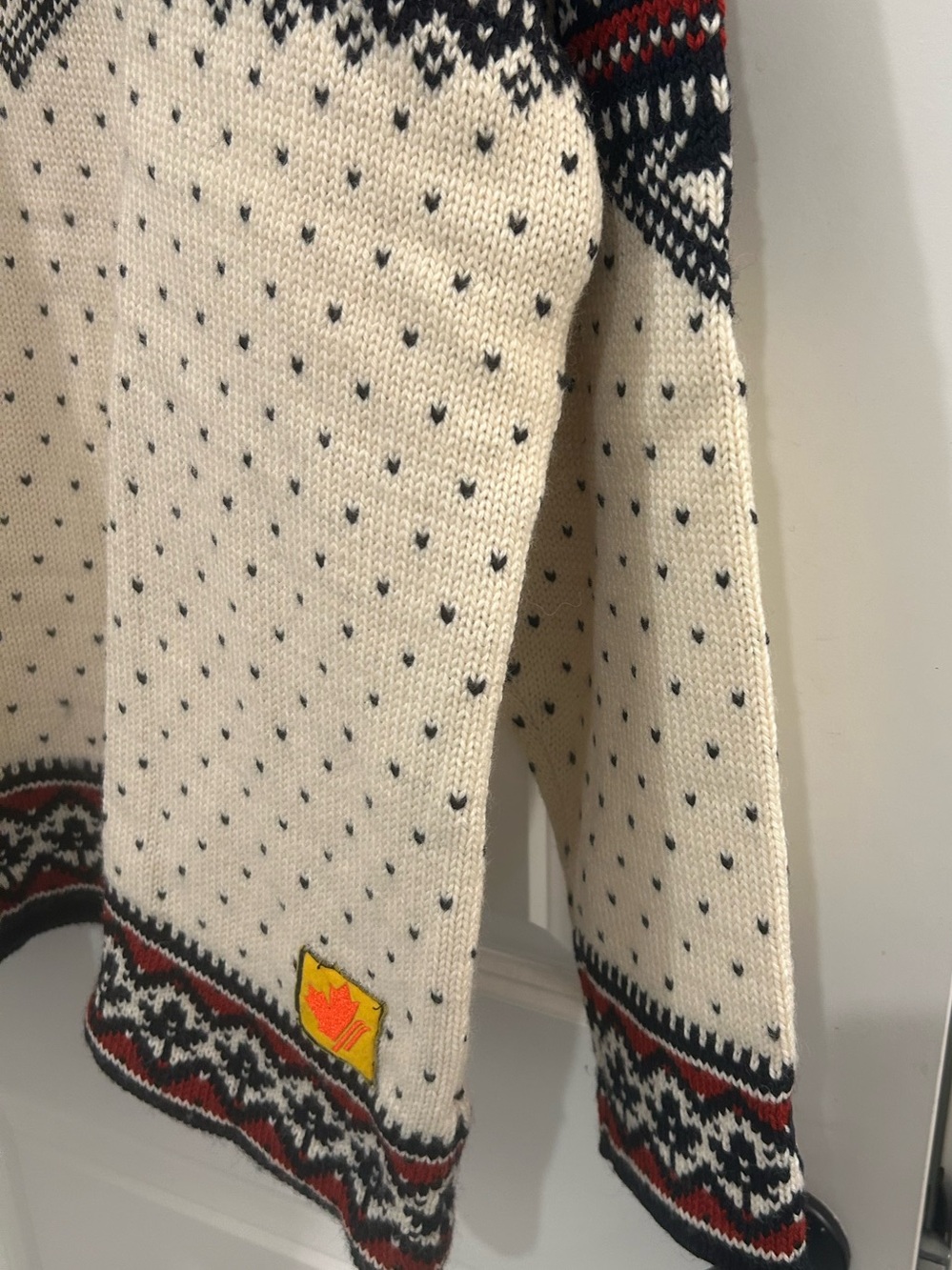 Dale of Norway Black, Cream & Red Nordic Zip Sweater - Picture 3 of 9